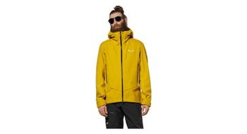 Chaqueta impermeable salewa ortles gore tex 3l amarilla para hombre
