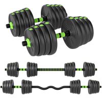 sportnow juego de mancuernas ajustables 3 en 1 30kg juego de pesas con barra de conexion y mango antideslizante pesas y mancuernas para hombres y mujeres ejercicio de fitness casa gimnasio