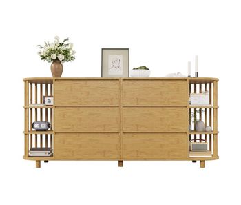 Cómoda doble de mdf con 6 cajones,roble