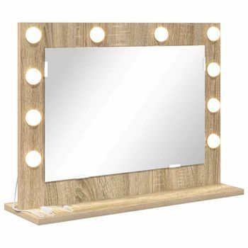 Espejo De Tocador Rectangular Roble Sonoma 60 X 45 X 18 Cm Vidaxl