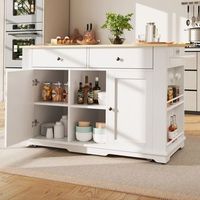 isla de cocina con mesa plegable ruedas y enchufes 1515 x 597 x 917 cm