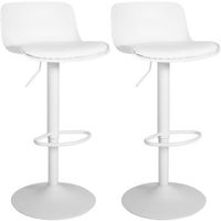 set de 2 taburetes de bar almada en polipiel simil cuero blanco 46x435x75 cm clp
