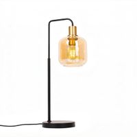 lampara de mesa vidrio naranja