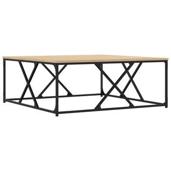 Mesa De Centro Madera De Ingeniería Roble Sonoma 100x100x40 Cm Vidaxl