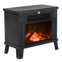 homcom chimenea electrica calefactor tipo estufa de pie con efecto de lena ardiendo 600w1200w 385x22x305cm metal negro   aosom espana