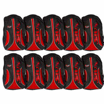 MOCHILA PADEL SIUX CENTURION TASTE ROJA Y NEGRA - PACK DE 10 MOCHILAS