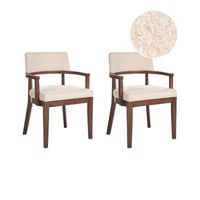 conjunto de 2 sillas de comedor estilo tradicional asiento tapizado boucle marron y beige dalbo