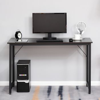 Mesa Escritorio De Mdf Metal Homcom 120x60x73 Cm-negro