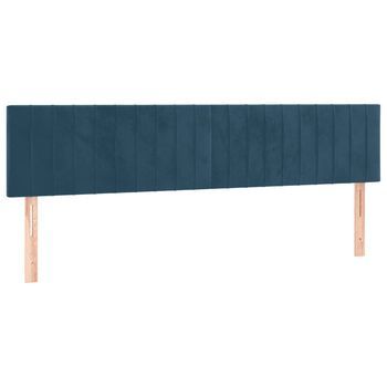 Pack 2 Uds Cabeceros Cama | Panel De Cabeceras De Terciopelo Azul Oscuro 90x5x78/88 Cm