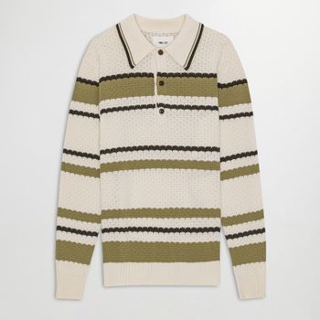 NN.07 Alfie Cotton Pointelle Knit Polo Shirt - XL