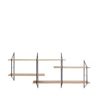estanteria de pared de madera y metal l191cm - madera clara