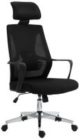 silla de oficina giratoria regulable en tela negro