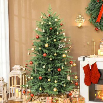 Árbol De Navidad De Plástico Metal Homcom Ø101x180 Cm Verde