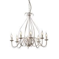lampara de arana antigua crema 8-luces