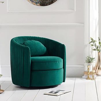 Sarah Green Velvet Swivel Chair