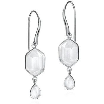 Jorge Revilla Pendientes Pendientes de gancho con cuarzo herkimer de plata de ley 925 para mujer