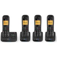 bt xd56 cordless phone with answering machine - quad handsets