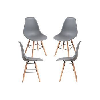 Pack 4 Sillas Moli De Polipropileno 89*47*40 Cm - Gris