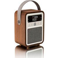 vq monty portable dabr bluetooth clock retro radio - walnut
