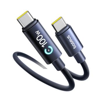 Cable Baseus Lingxi Series PD100W Tipo C a Tipo C con apagado automático PD3.0 QC4.0 AFC PPS FCP SCP para carga rápida y