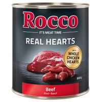 rocco real hearts 6 x 800g - beef with whole chicken hearts
