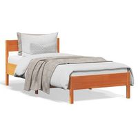 estructura de cama sin colchon madera de pino marron 90x200 cm vidaxl