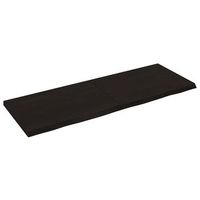 encimera de bano  mueble de bano madera tratada marron oscuro 140x50x2-4 cm
