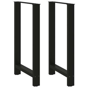 Patas Para Mesa De Bar Negras (2 Unidades, 60 X 100-101 Cm, Acero) Vidaxl