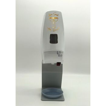 Dispensador Automático Para Agua Bendita De Sobremesa. Diseño 3 Logo Color Dorado