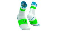 calcetines compressport pro racing v4 0 run high blanco azul verde
