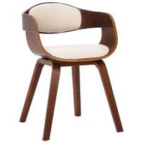silla de visita kingston simil cuero nogalcrema 46x49x73 cm clp