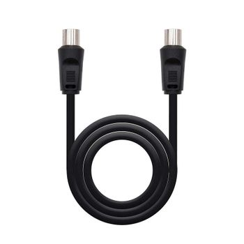 Nanocable Cable Coaxial Antena Analógico TV 75 OHM 1.8m Negro