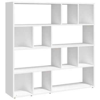 Estantería de libros/divisor de espacios madera blanco 105x24x102 cm