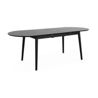 mesa de comedor ovalada y extensible de 6 a 8 plazas negro