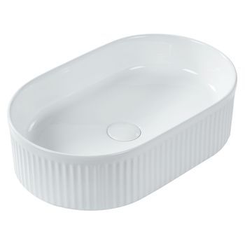 Lavabo Sobre Encimera De Cerámica Blanco Brillante 49 X 31 Cm Geldo