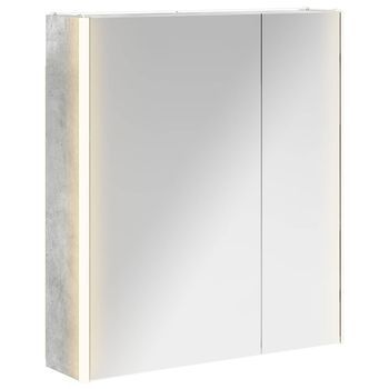 Armario Con Espejo De Baño | Mueble De Baño Gris Concreto 63,5 X 15,5 X 70 Cm