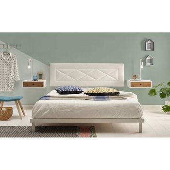 Cabecero Tapizado R55, Válido Para Camas De 90 Y 105 Cm De Ancho, Color: Negro