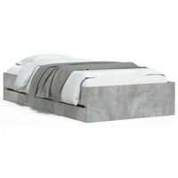 cama para adulto  cama individual  cama con cajones madera ingenieria gris hormigon 90x200 cm