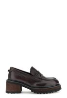 mocasines de piel con plataforma y microtachuelas bordeaux 36