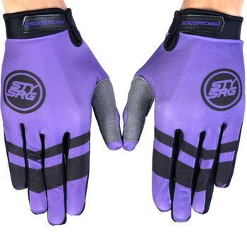 Stay Strong Chevron Youth Gloves - Purple Small