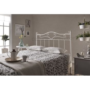 Cabecero De Forja Mod. 210, Color Negro, Válido Para Cama De 90 Cm