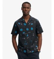 superdry para hombre m4011137a camisa cabana print marino xl casual algodon manga corta