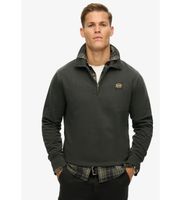 superdry para hombre m2013776a sudadera con media cremallera y costuras en contraste negro xl casual algodon