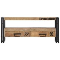 mueble de tv de madera maciza de mango 100x30x45 cm