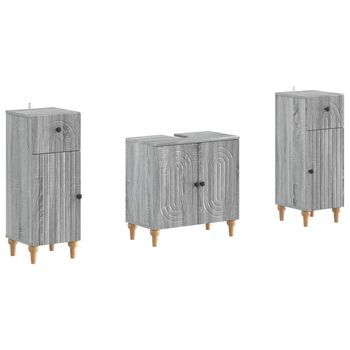 Juego De Gabinete De Baño De 2 Piezas Alkmaar Sonoma Gris Vidaxl
