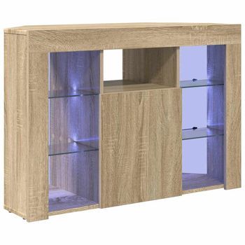 Armario Led Para Tv De Esquina 100x40x68cm Roble Sonoma Vidaxl