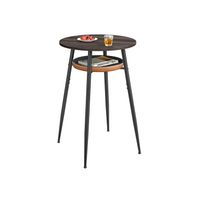 ekho coleccion - mesa de bar con almacenaje marron ceniza  marron caramelo