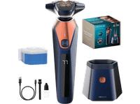 afeitadora precisioncare saphire pro elite cuchillas de titanio base autolimpieza 90 min autonomia ipx7 3 velocidades azul