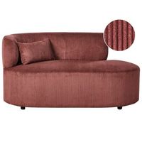 chaise longue tapizado en pana con cojin decorativo version izquierda rojo vanvey