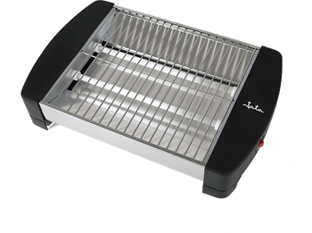 Tostadora - Jata JETT1587, 400 W, Plana, Bandeja recogemigas, 2 barras de cuarzo, Plata